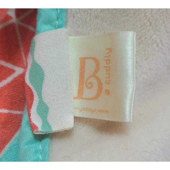 B Cuddly Plush Bunny Rabbit Security Blanket Lovey Toy Crinkle Leaf - Picture 4 of 4